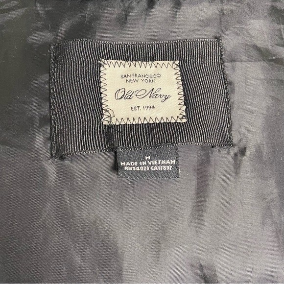 Old Navy Down Puffer Coat Black Shiny Size Medium - Picture 4 of 7